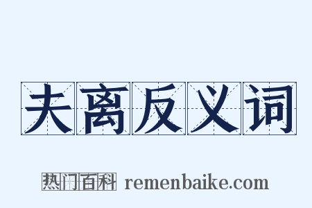 夫离反义词是什么意思的图片